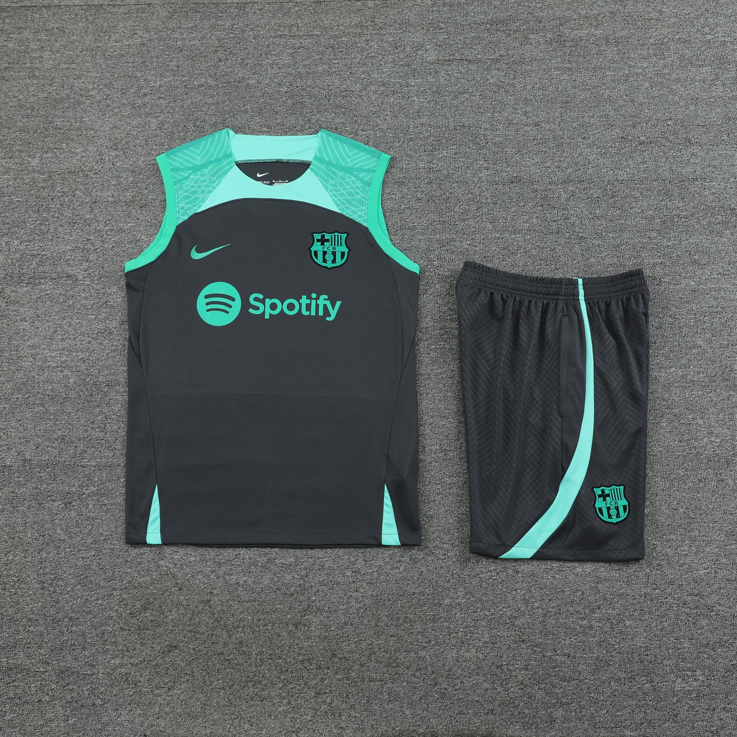 Barcelona Vest Set-Dark Grey and Green
