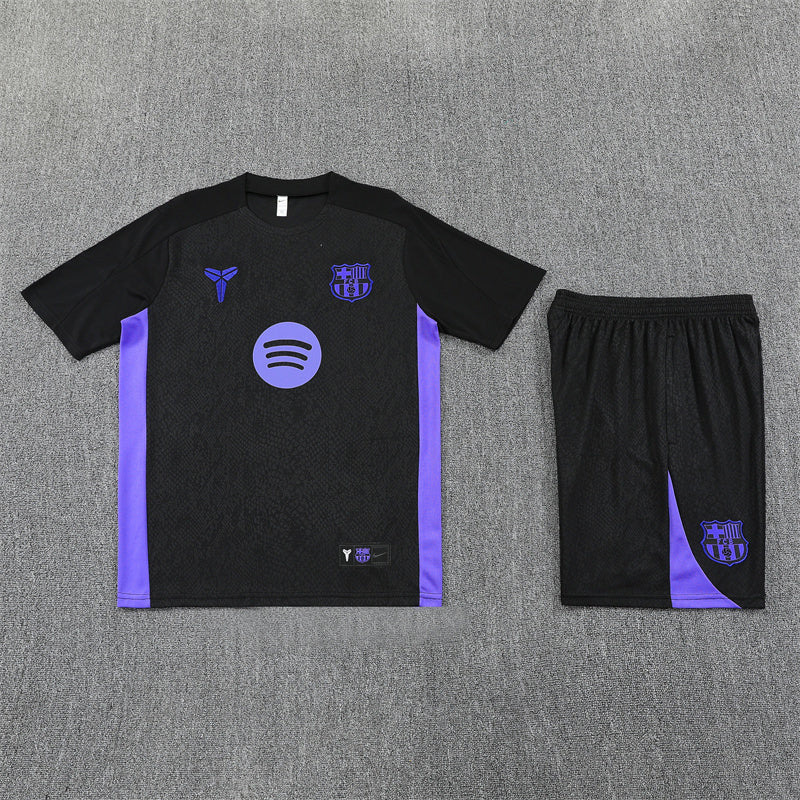 Barcelona Shorts Set-Black and Purple