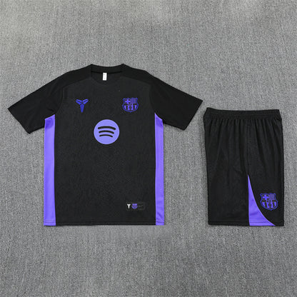 Barcelona Shorts Set-Black and Purple