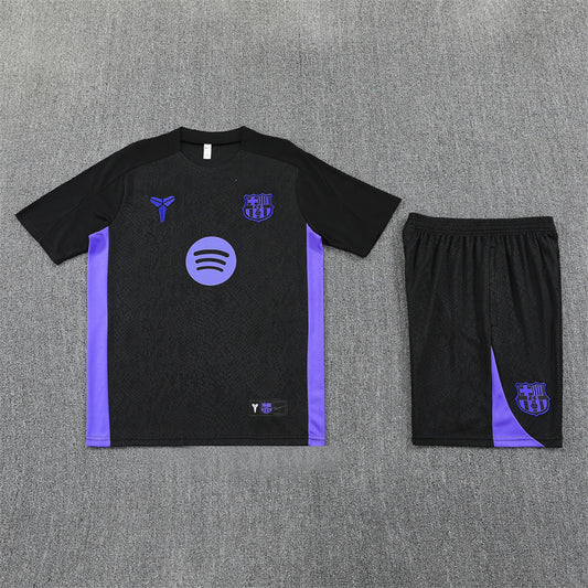 Barcelona Shorts Set-Black and Purple