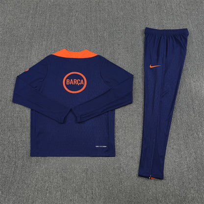 Barcelona Tracksuit-Navy Blue, Orange and Light Blue