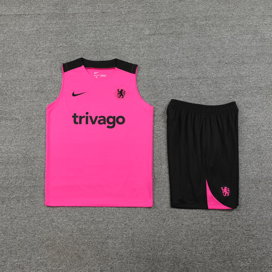 Chelsea Vest Set-Pink and Black