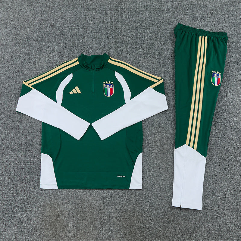 Italy Tracksuit-Dark Green and White