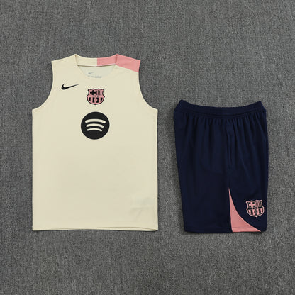 Barcelona Vest Set-Cream and Navy Blue