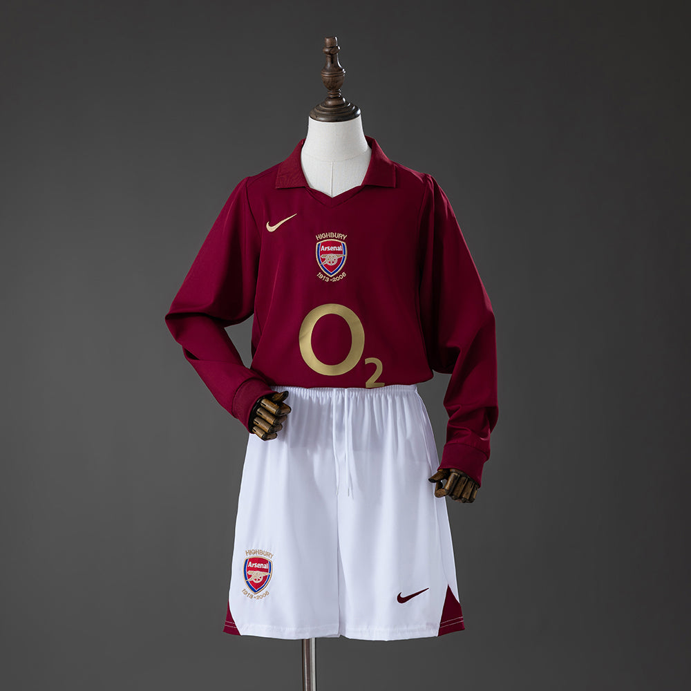 Arsenal 05/06 Home Retro Long Sleeve Kids Kit