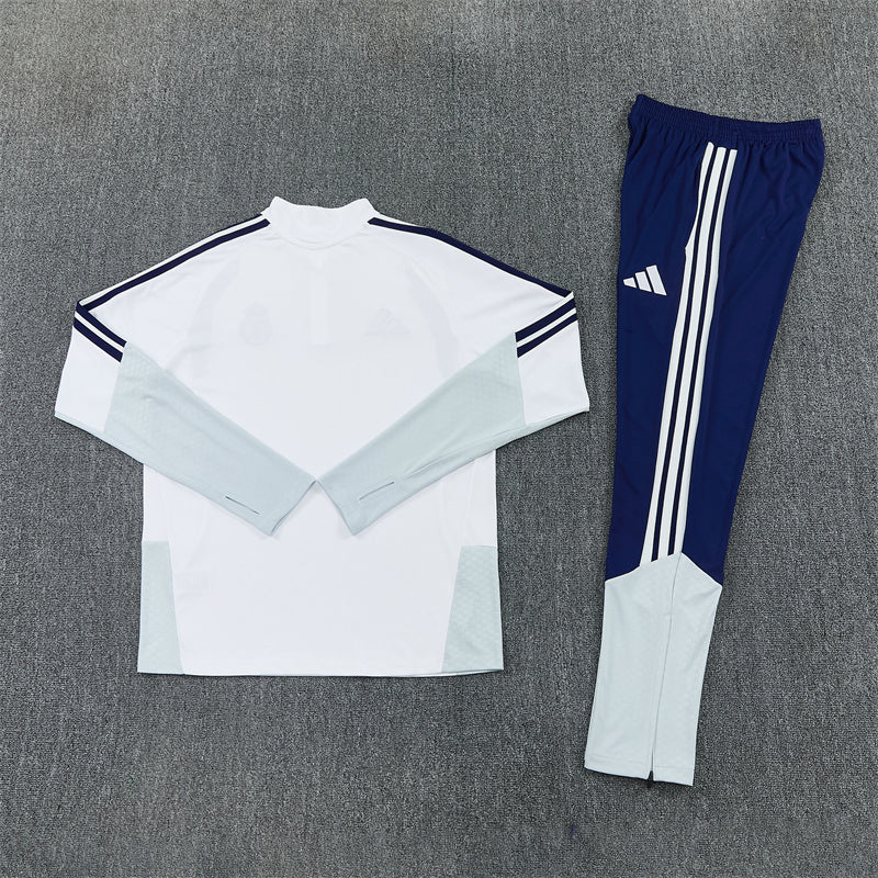 Real Madrid Tracksuit-White and Navy Blue
