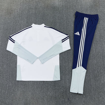 Real Madrid Tracksuit-White and Navy Blue