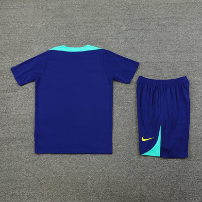 Brazil Shorts Set-Dark Blue and Green