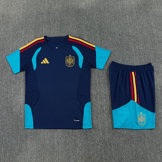 Spain Shorts Set-Navy Blue and Blue