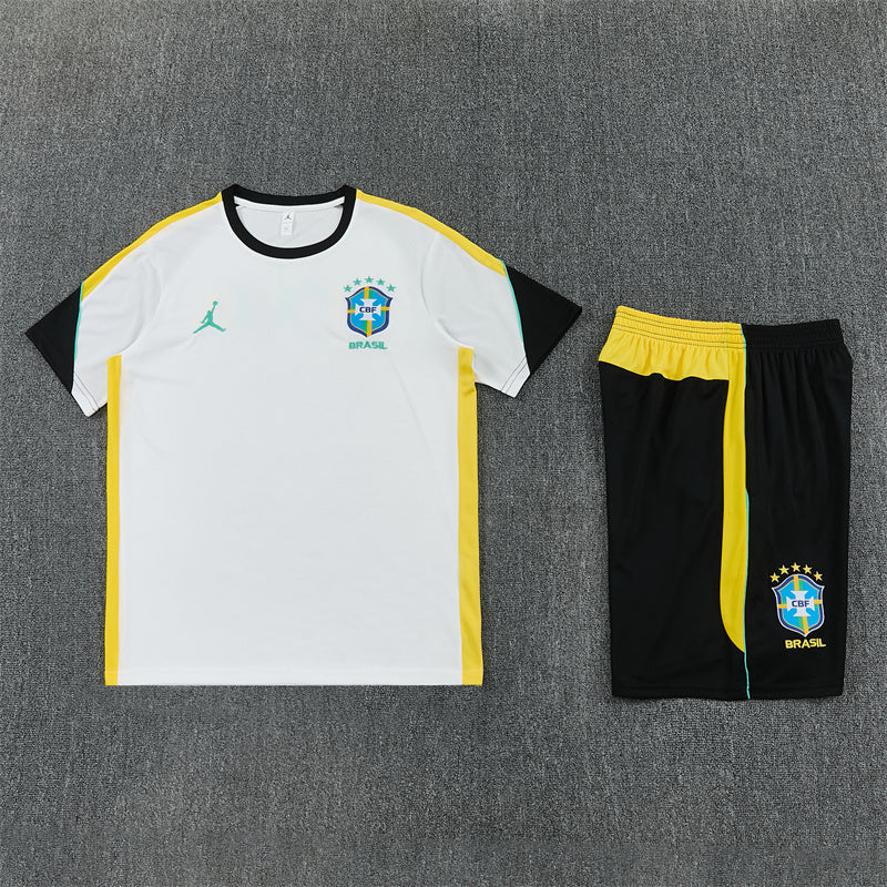Brazil Shorts Set-White and Black