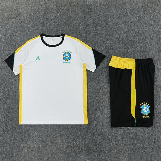 Brazil Shorts Set-White and Black