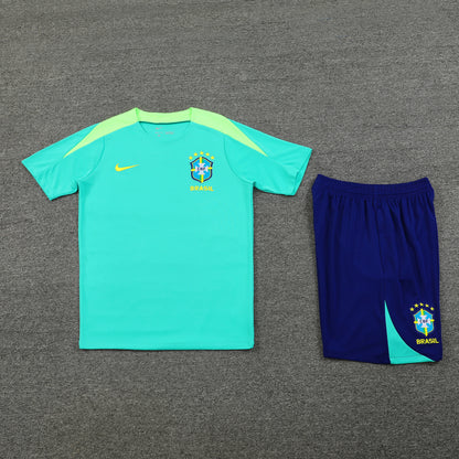 Brazil Shorts Set-Green and Dark Blue