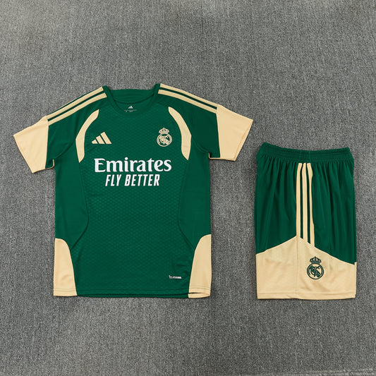 Real Madrid Shorts Set-Dark Green and Cream