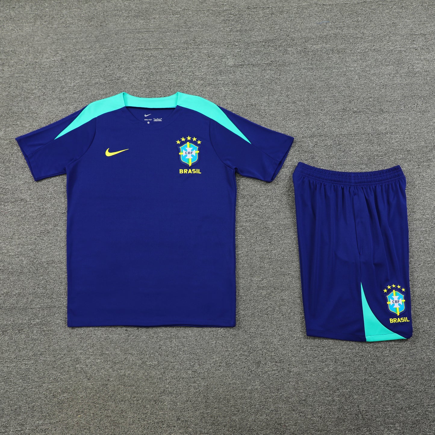 Brazil Shorts Set-Dark Blue and Green