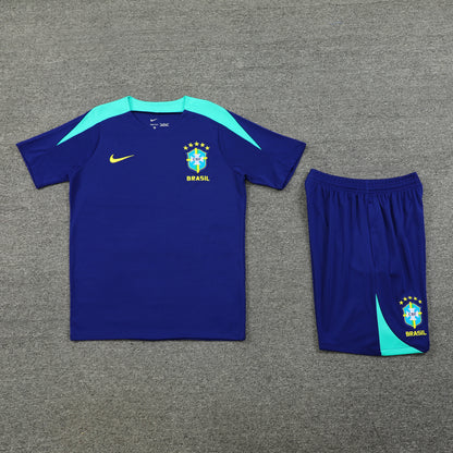 Brazil Shorts Set-Dark Blue and Green