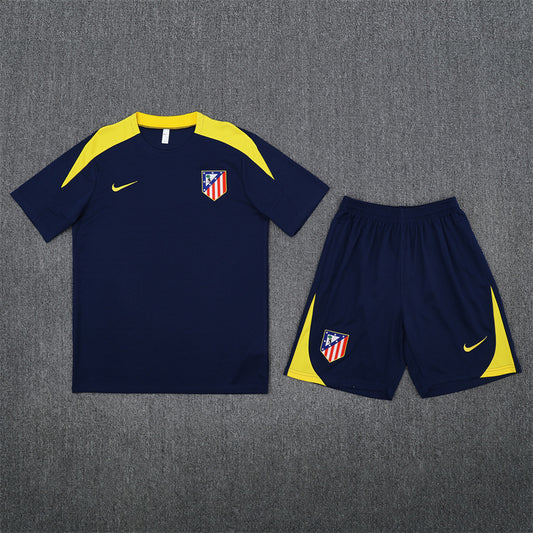 Atletico Madrid Shorts Set-Navy Blue and Yellow
