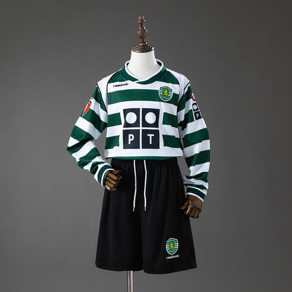 Sporting CP 01/02 Home Retro Long-Sleeve Kids Kit