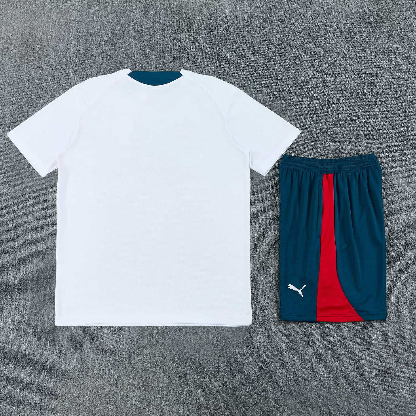 Portugal Shorts Set-White and Dark Green