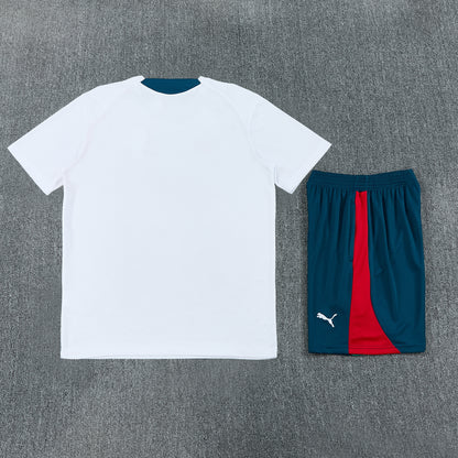 Portugal Shorts Set-White and Dark Green