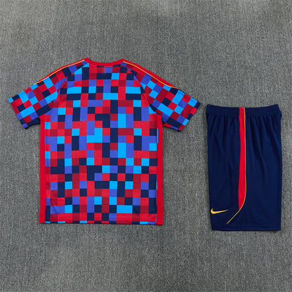 Barcelona Shorts Set-Red and Blue