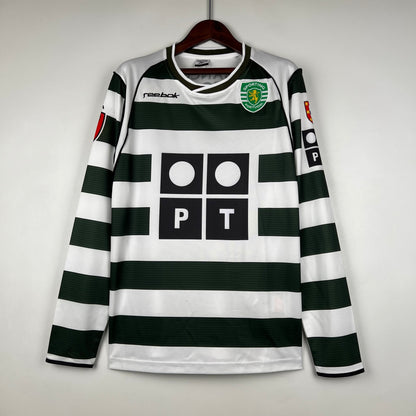 Retro Long Sleeve Sporting Lisbon 01/03 Home