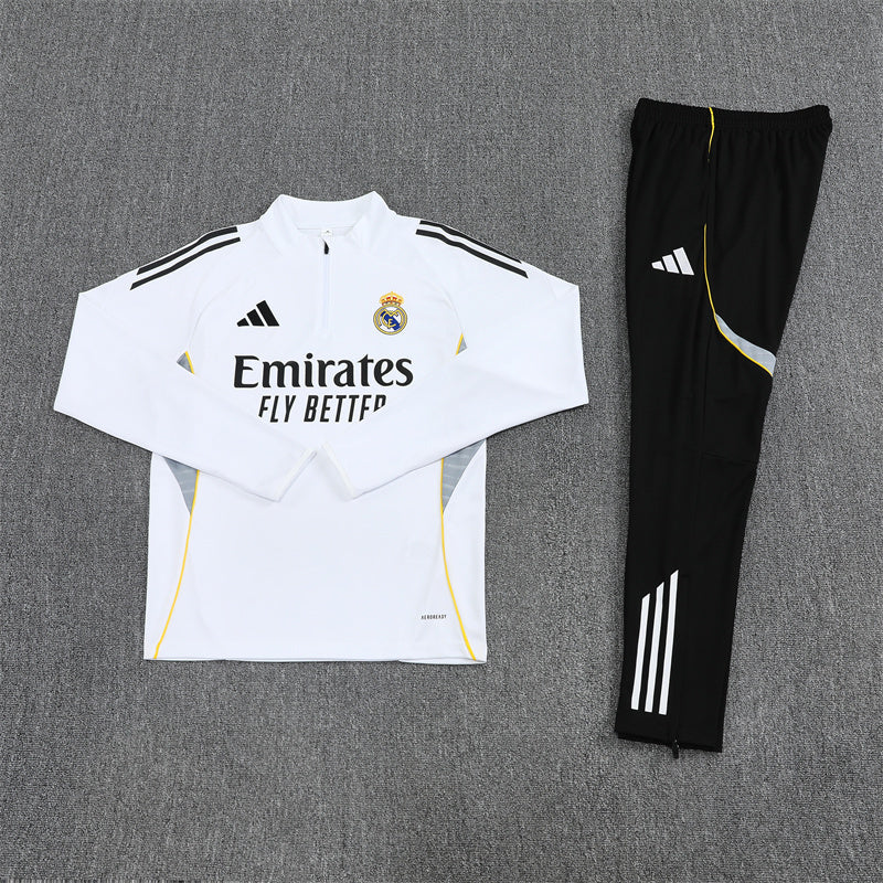 Real Madrid Tracksuit-White and Black