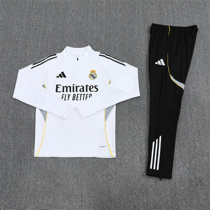 Real Madrid Tracksuit-White and Black