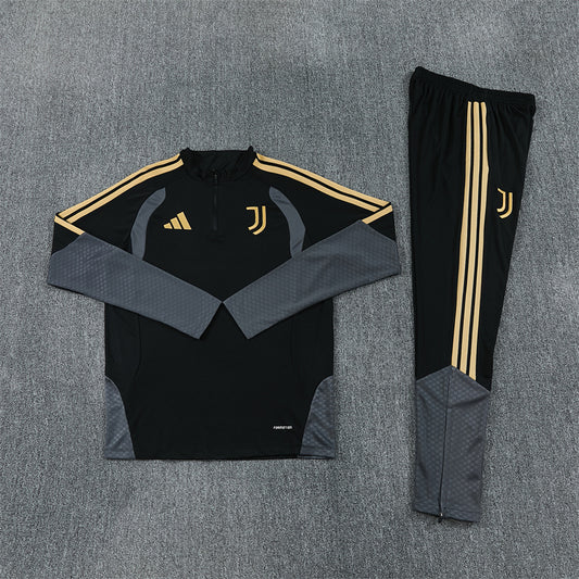 Juventus Tracksuit-Black and Grey