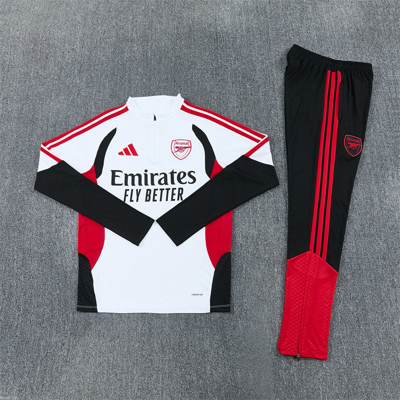 Arsenal Tracksuit-White, Red and Black
