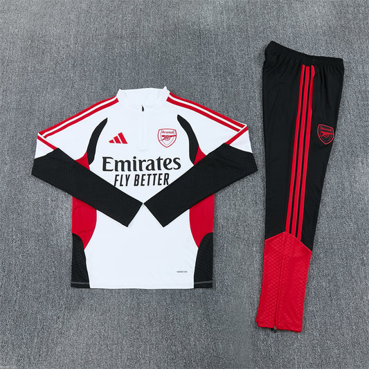 Arsenal Tracksuit-White, Red and Black