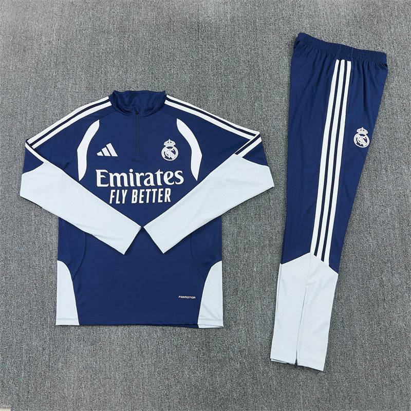 Real Madrid Tracksuit-Navy Blue and Off White