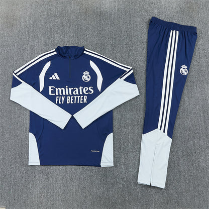 Real Madrid Tracksuit-Navy Blue and Off White