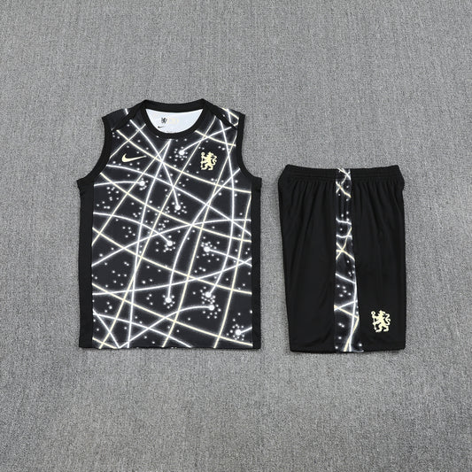 Chelsea Vest Set-Black and White