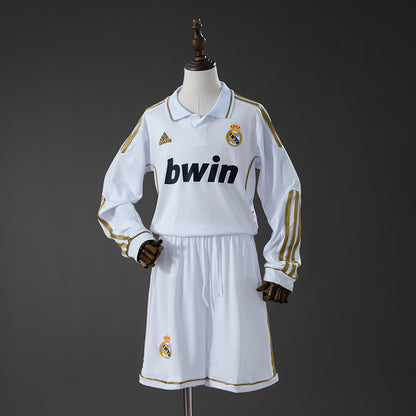 Real Madrid 11/12 Home Retro Long-Sleeve Kids Kit