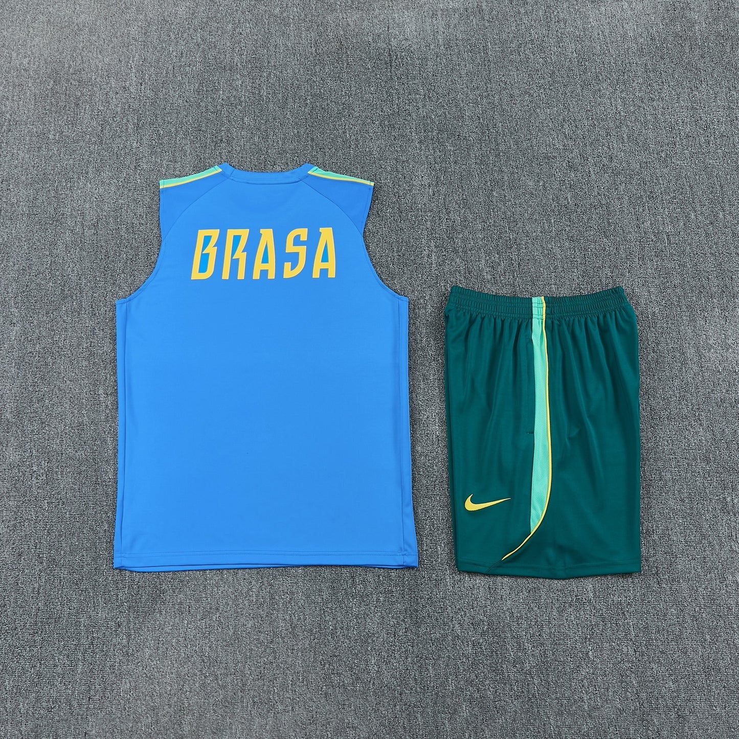 Brazil Vest Set-Blue and Dark Green