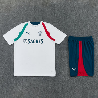 Portugal Shorts Set-White and Navy Blue