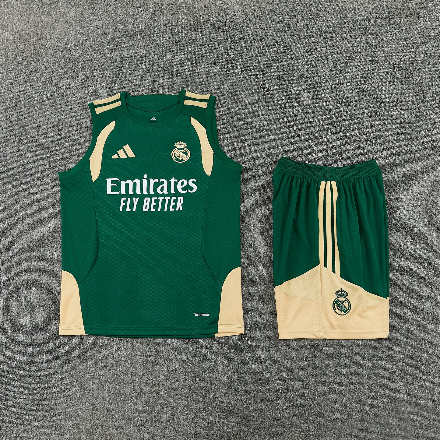 Real Madrid Vest Set-Dark Green and Cream