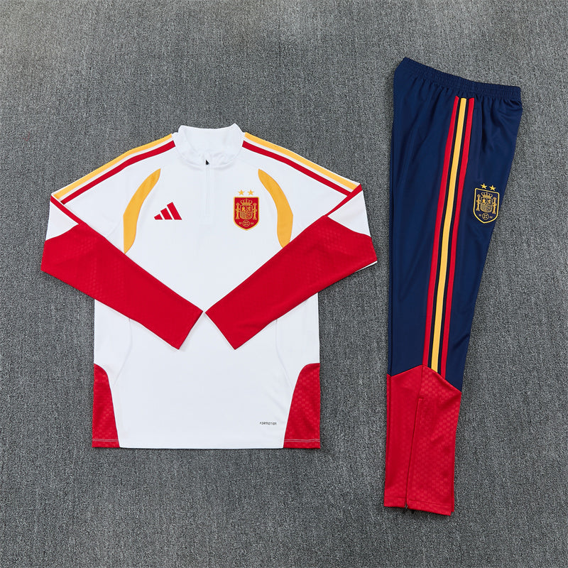 Spain Tracksuit-White, Red and Navy Blue