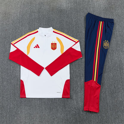 Spain Tracksuit-White, Red and Navy Blue