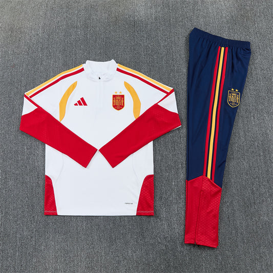 Spain Tracksuit-White, Red and Navy Blue