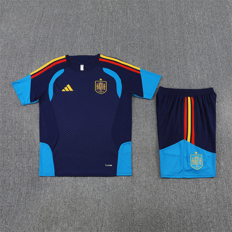 Spain Shorts Set-Navy Blue and Light Blue