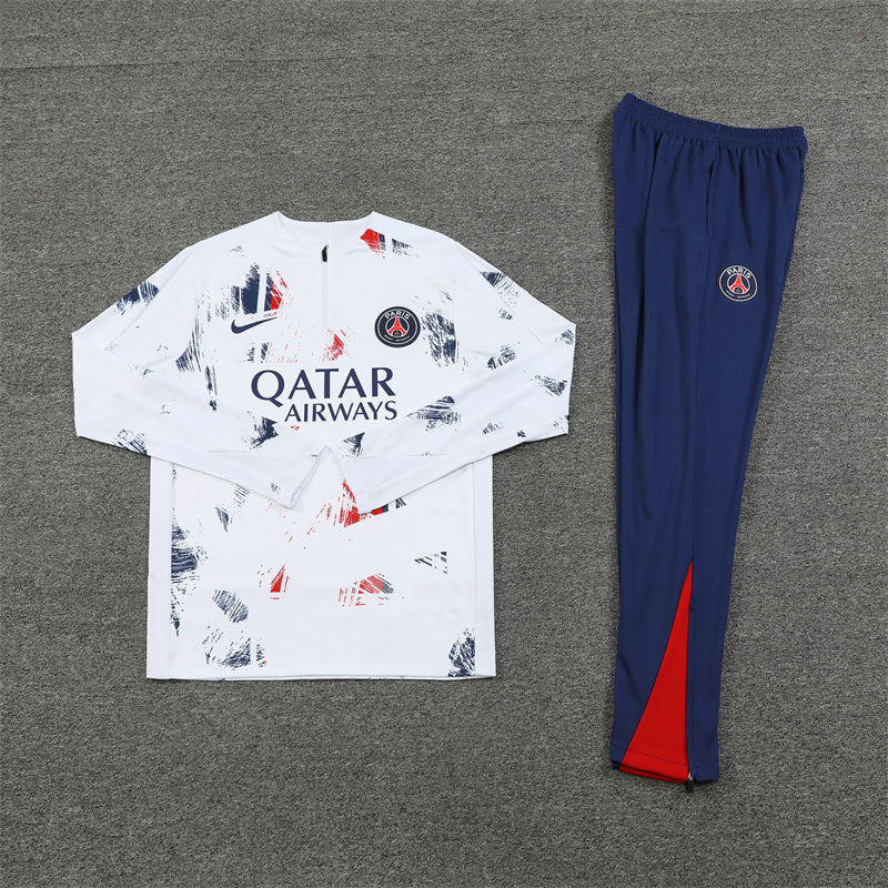PSG Tracksuit-White and Navy Blue
