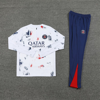 PSG Tracksuit-White and Navy Blue