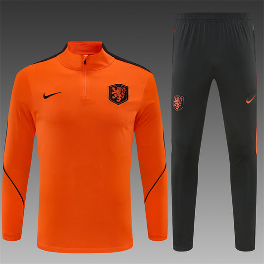 Netherlands Tracksuit-Orange and Black