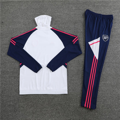 Arsenal Tracksuit-White and Navy Blue