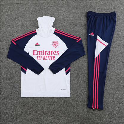 Arsenal Tracksuit-White and Navy Blue