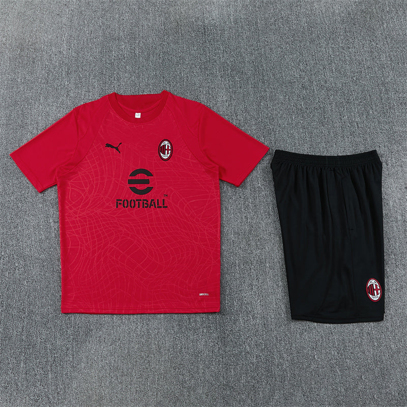 Ac Milan Shorts Set-Red and Black