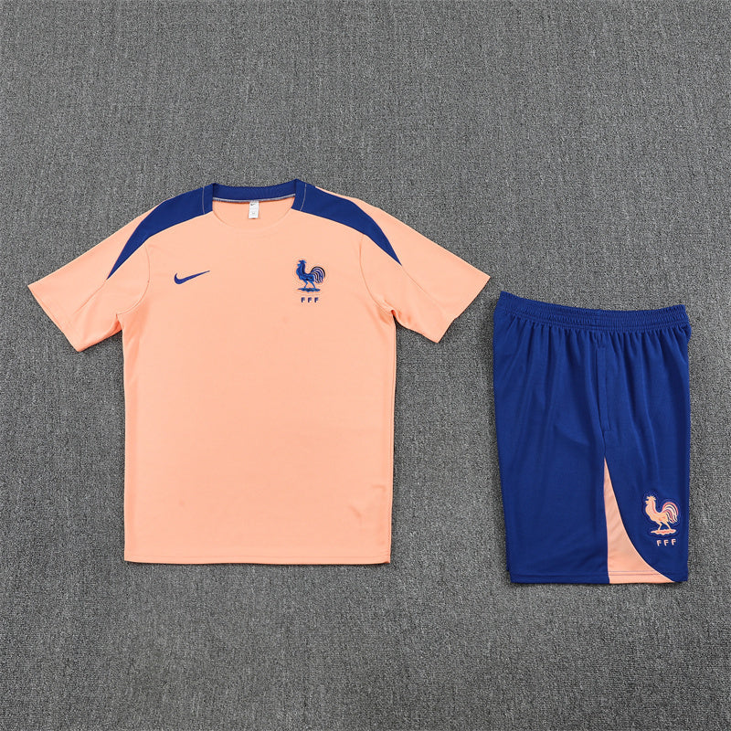 France Shorts Set-Cream and Navy Blue