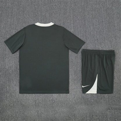 Chelsea Shorts Set-Dark Green and White