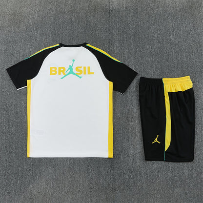 Brazil Shorts Set-White and Black